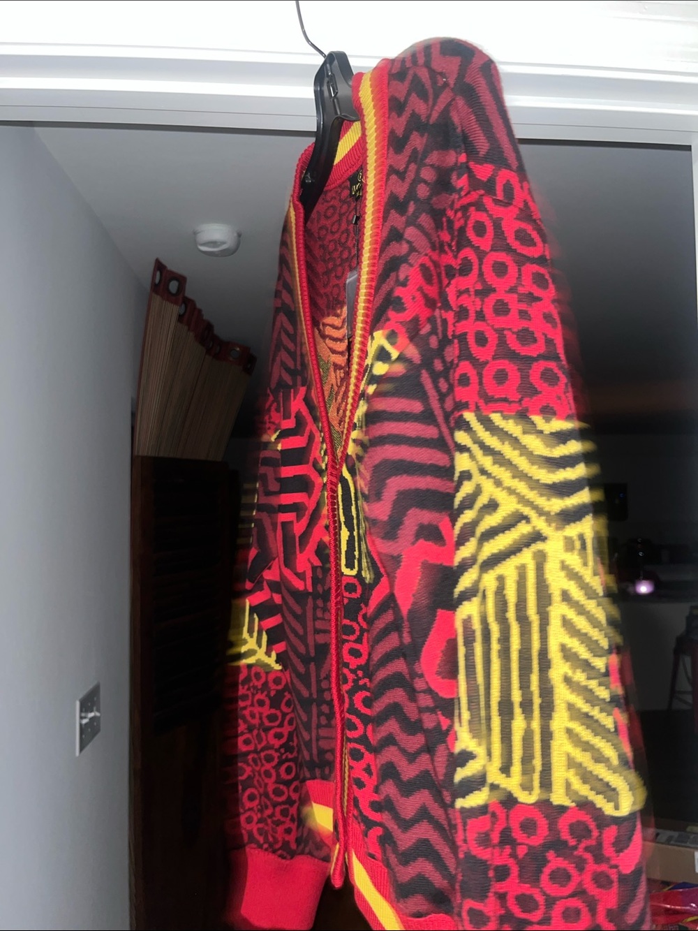 Diyanu Ayaan Women’s African Print Cropped Cardigan (Black Cherry Multi Pattern